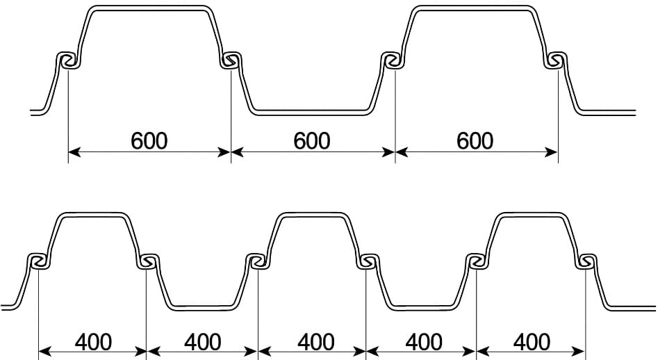 400mm幅と600mm幅の鋼矢板