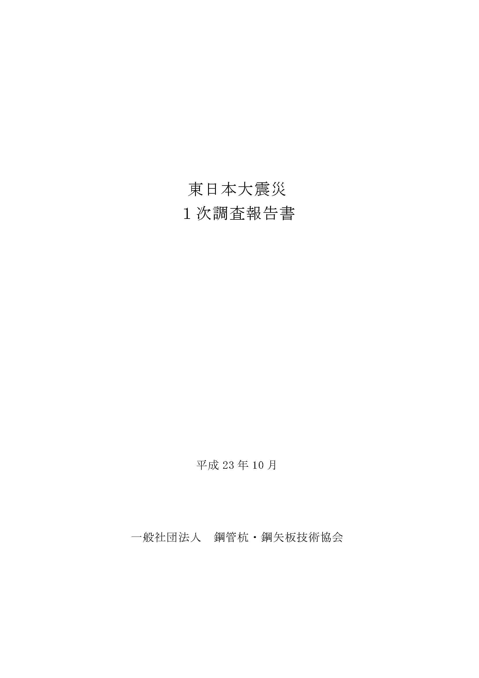 東日本大震災1次調査報告書